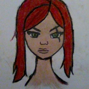 A painting with a girl on the painting board